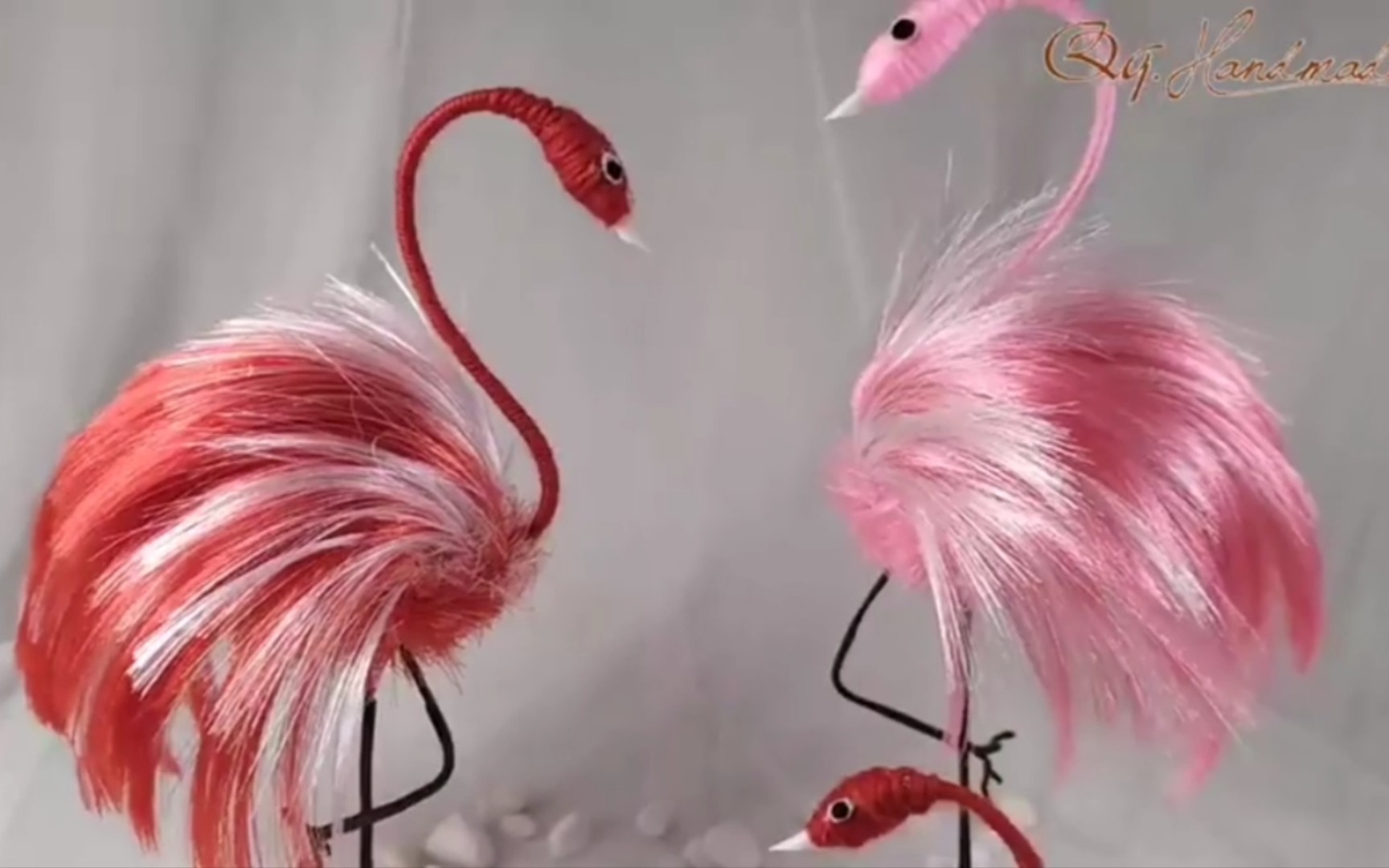 手工制作布艺丹顶鹤油管搬家