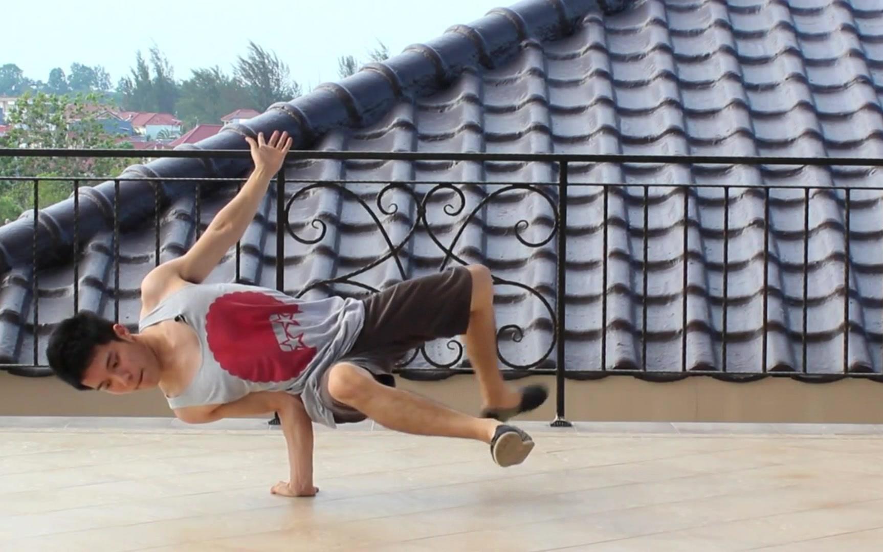 街舞红牛明星bboy基础新手教学系列 教你如何用力控制空椅airchair