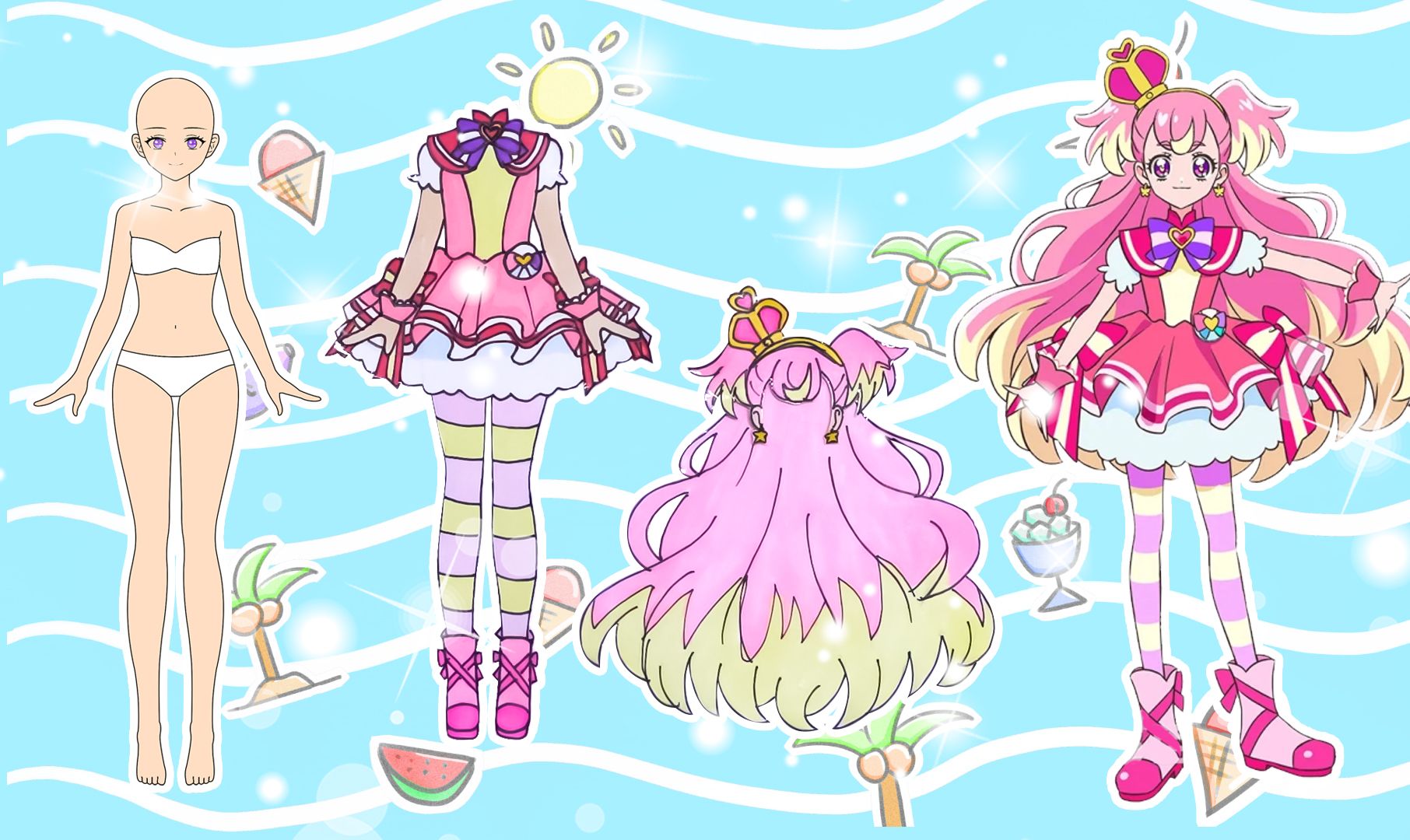 手工纸娃娃玩具:纸娃娃装扮,《光之美少女》精彩天使装扮