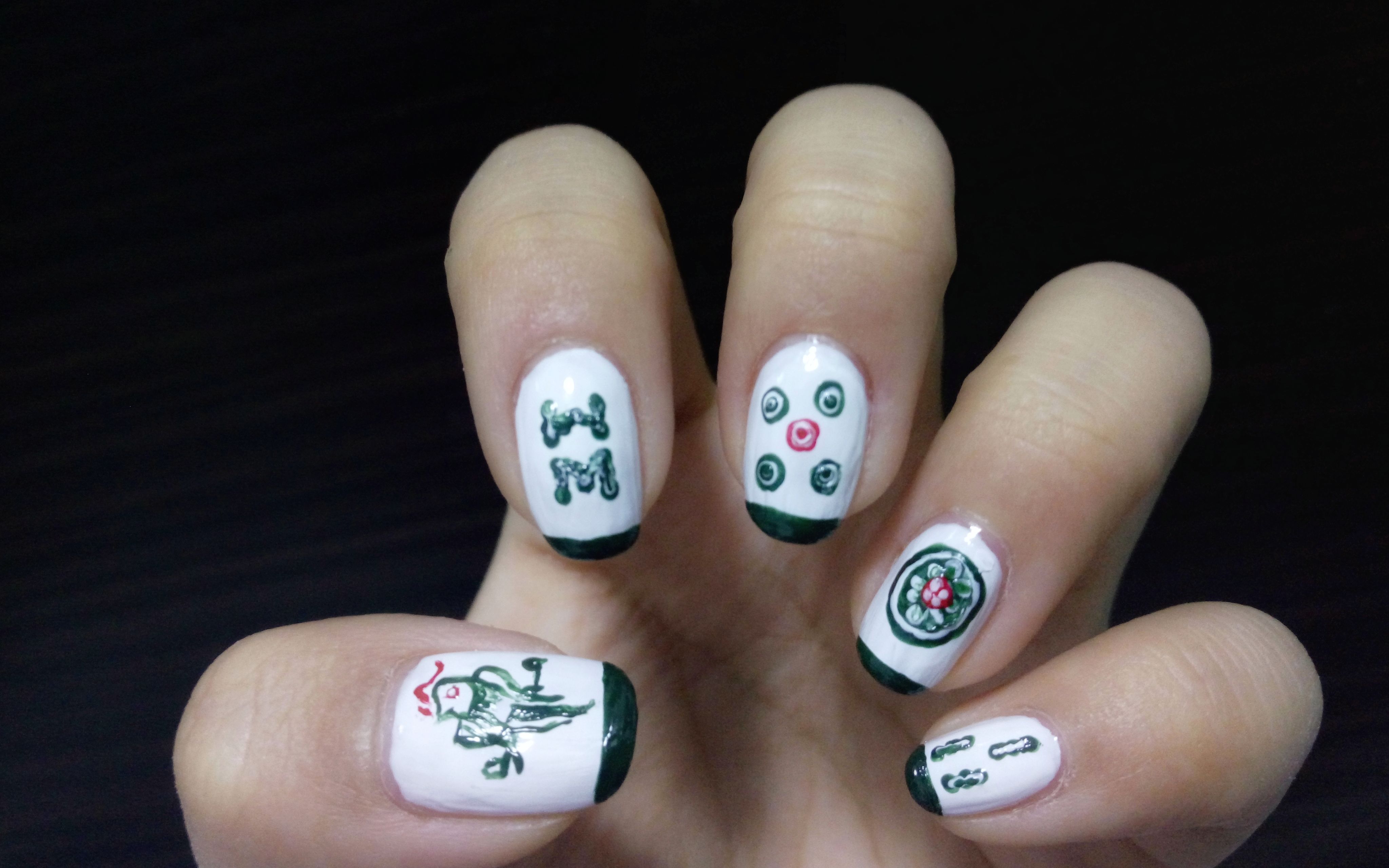 【msleeloo】手绘麻将美甲
