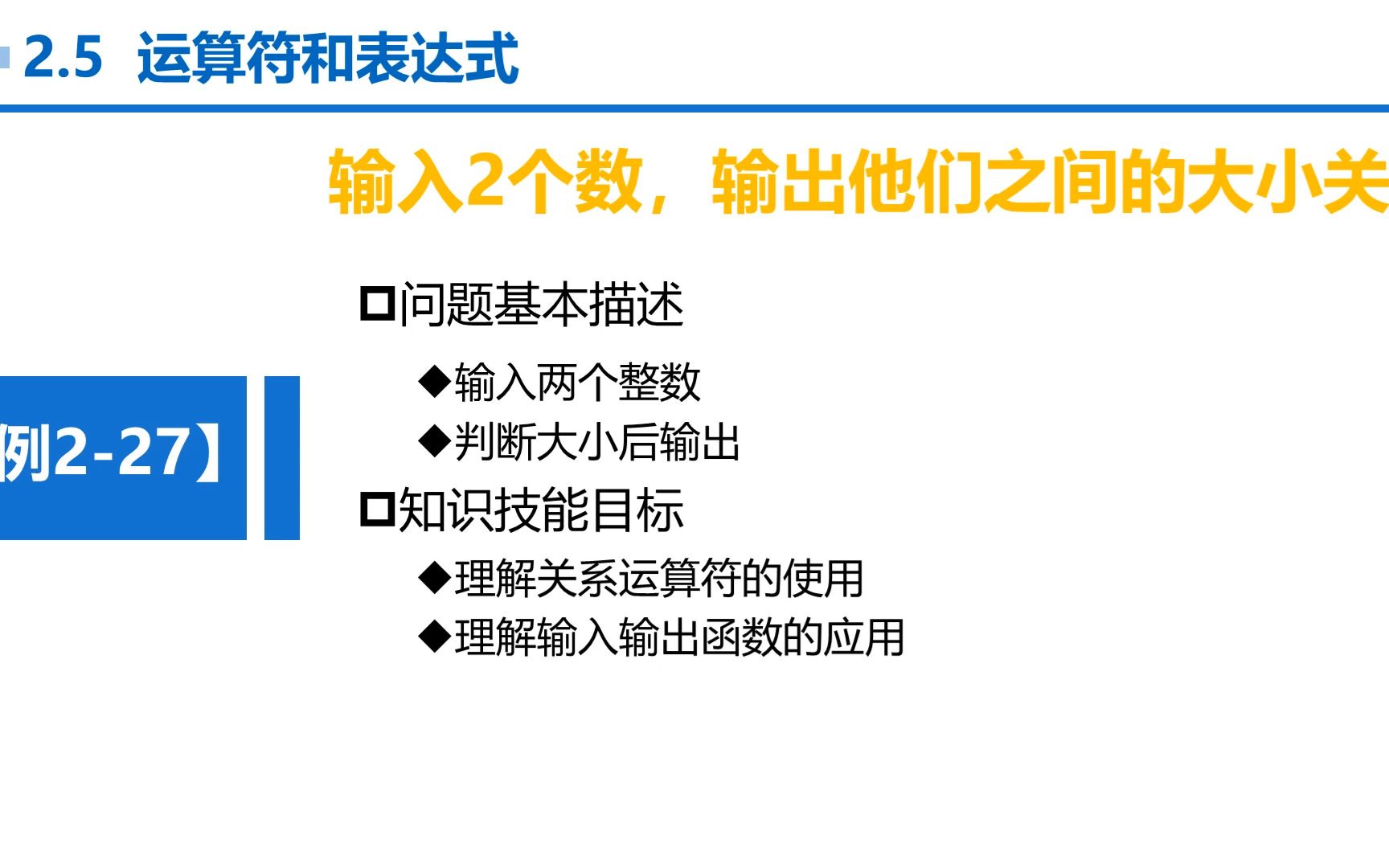 [图]C语言 第2章 顺序结构 2-5-29 例2-27 比较2个数之间的关系