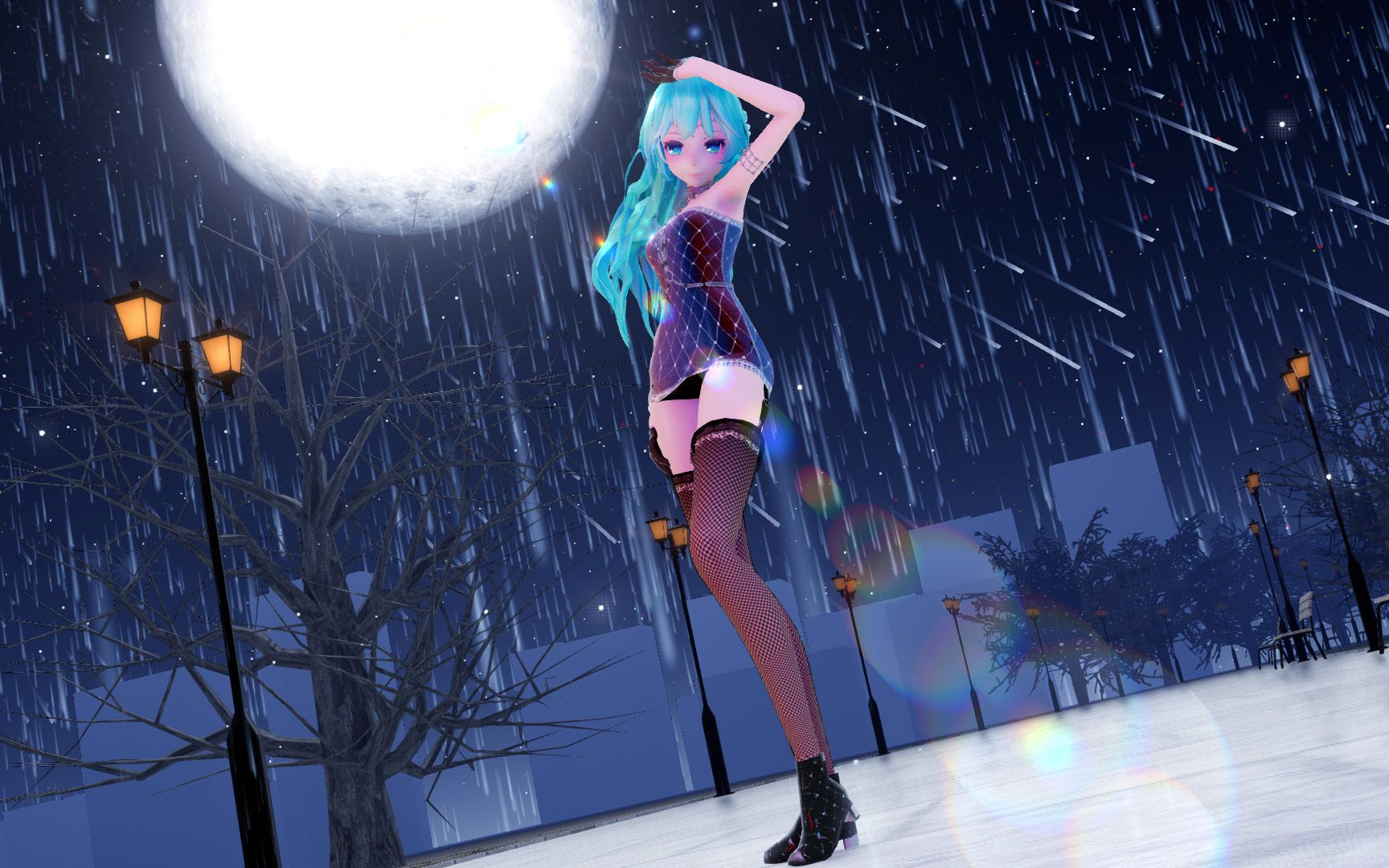 【mmd/miku】rain on me
