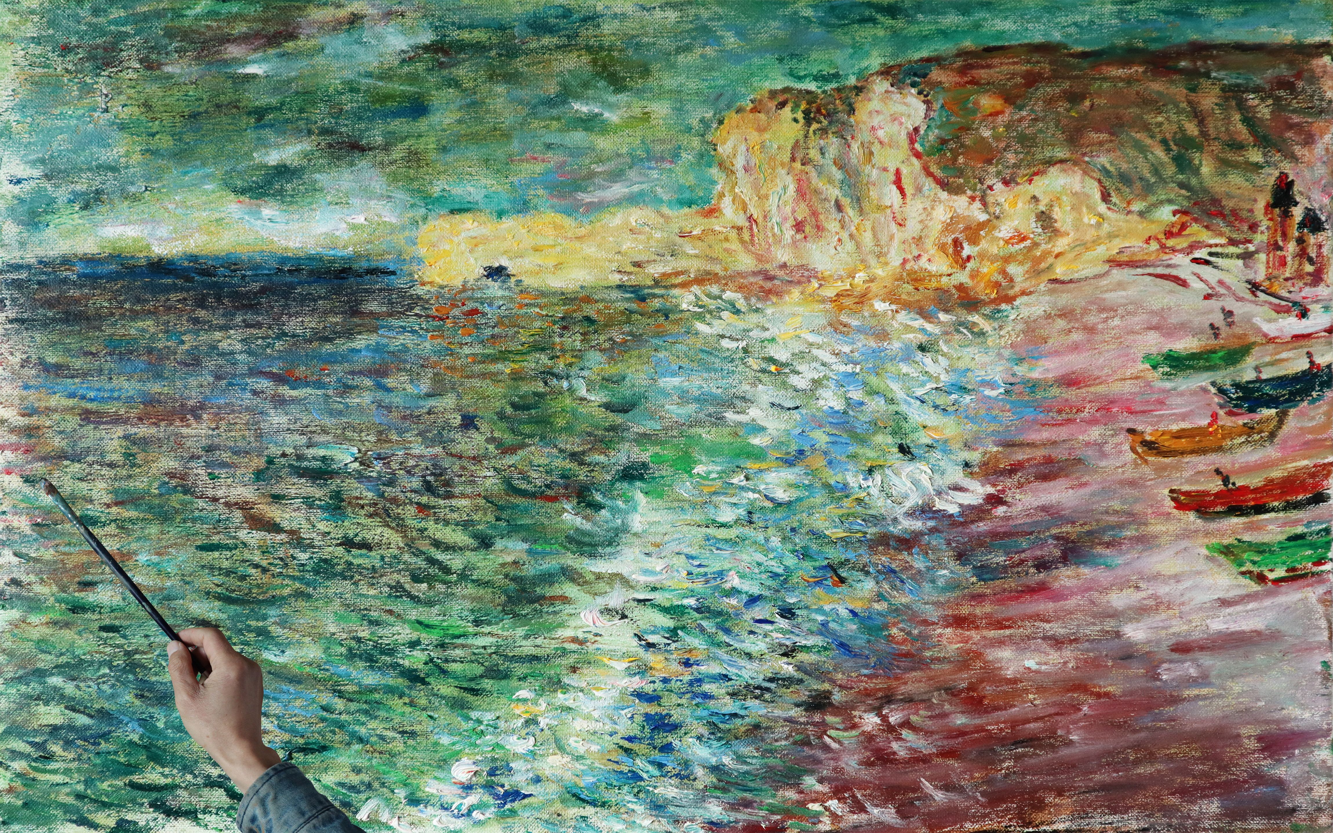 印象派的油画是如何完成的?油画风景,海边风光