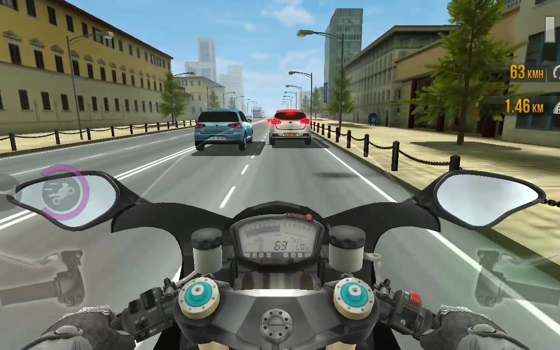 公路骑手-白天模式驾驶摩托车在公路上骑行,3d画面精致流畅,尽情在