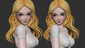 大三学姐用zbrush雕的闺蜜半身像，室友看见后都强烈要求做个自身建模！