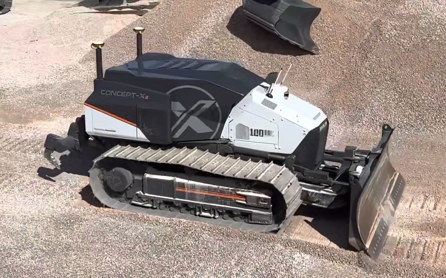 斗山无人驾驶ai自动施工挖掘机推土机展示