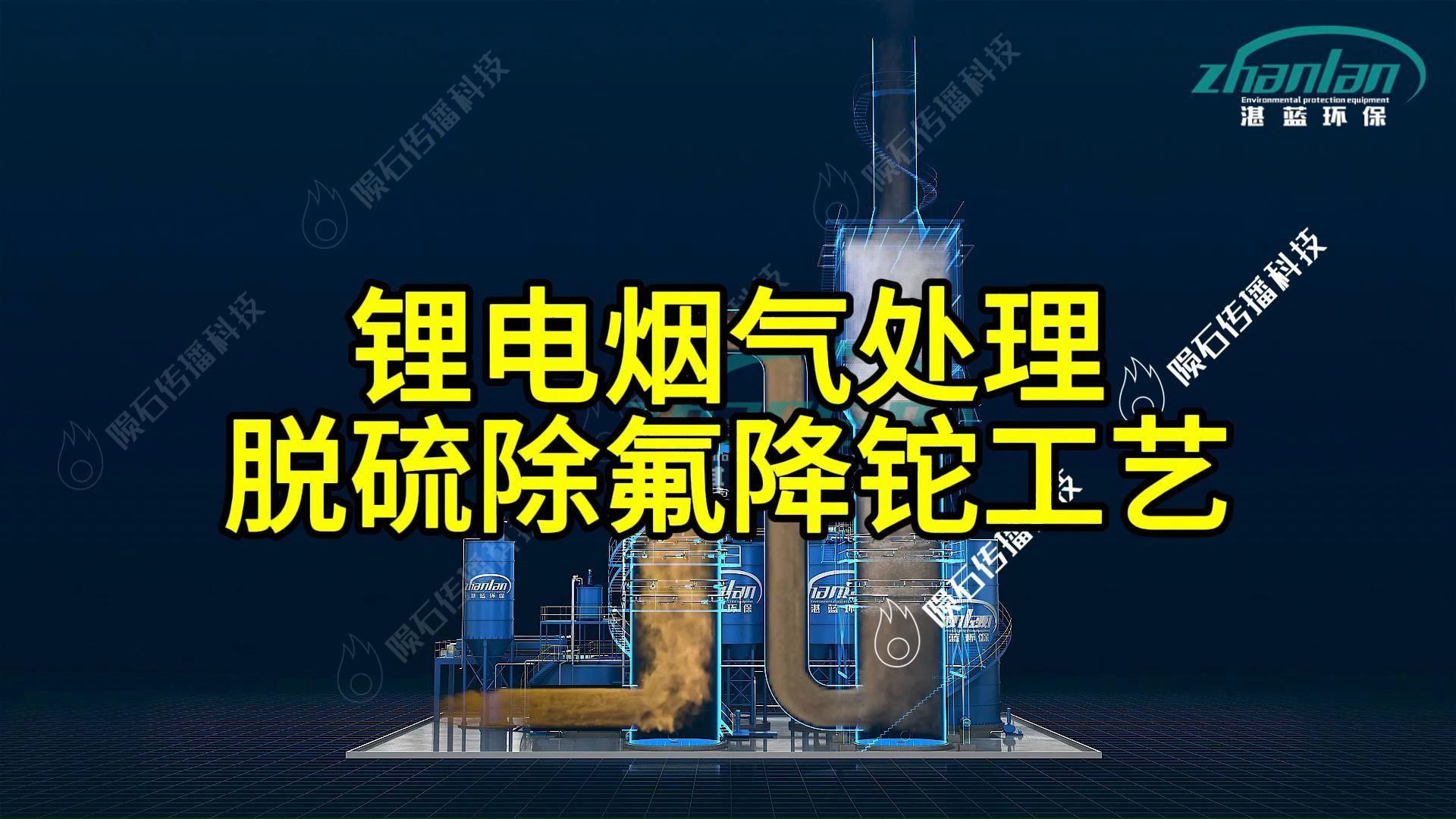 锂电烟气处理三维动画脱硫除氟降铊工艺3D动画哔哩哔哩bilibili