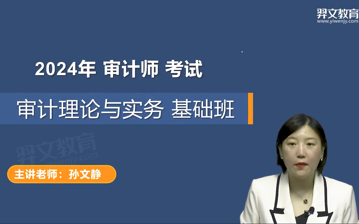 【孙文静名师】推荐!2024年初级中级审计师考试《审计理论与实务》基础精讲班网课视频+讲义哔哩哔哩bilibili