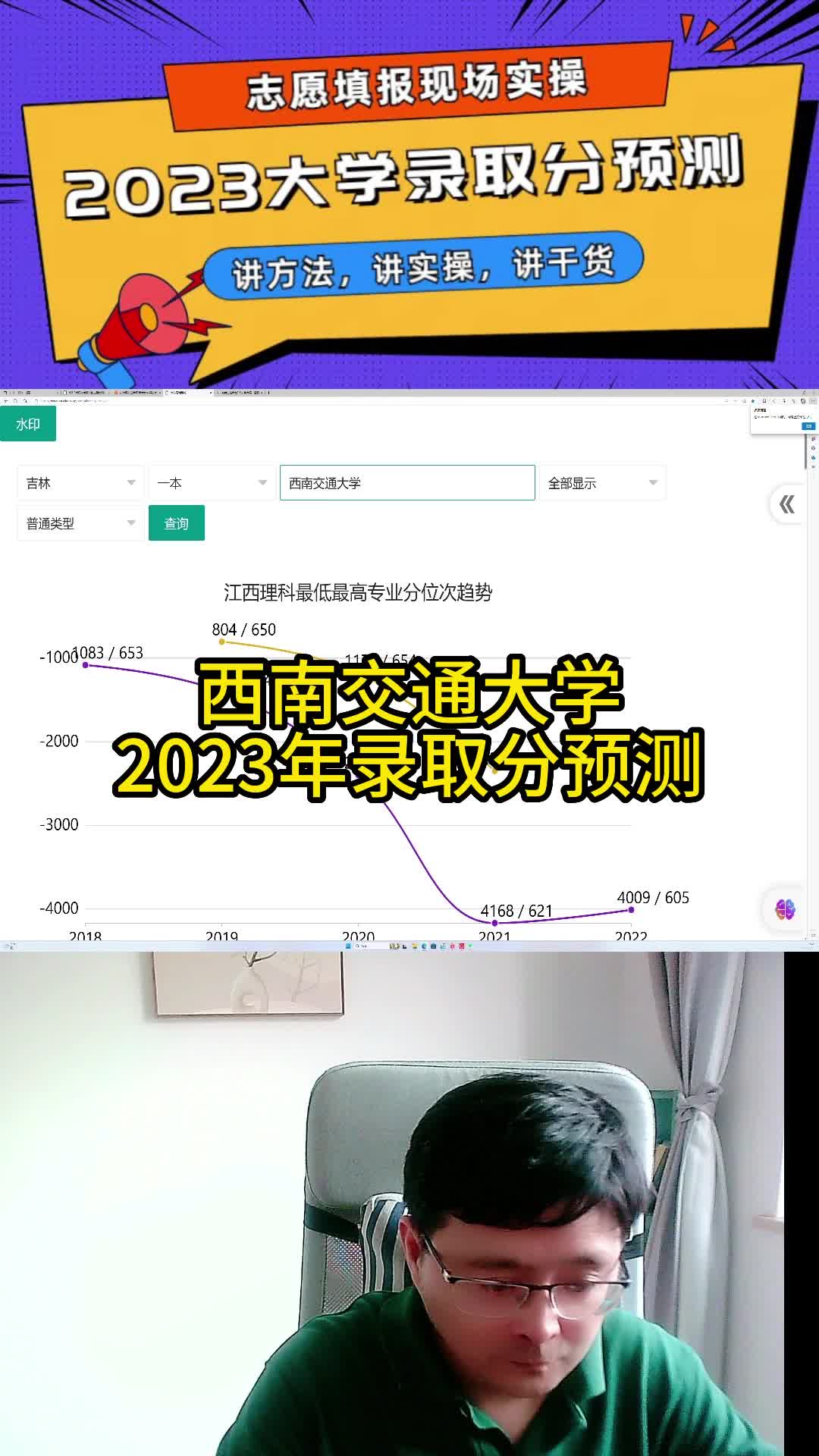 志愿填报实战:西南交通大学2023年录取分预测及保专业操作哔哩哔哩bilibili