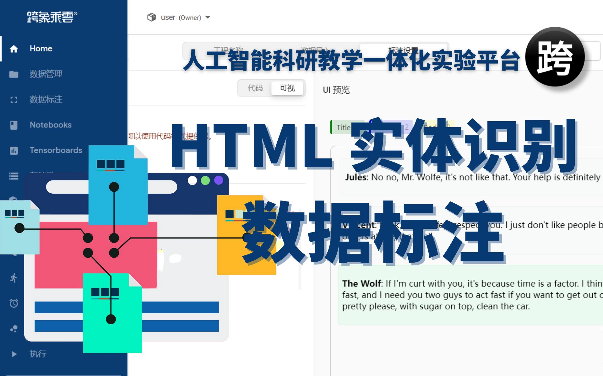 人工智能科研教学一体化实验平台  HTML 实体识别数据标注哔哩哔哩bilibili