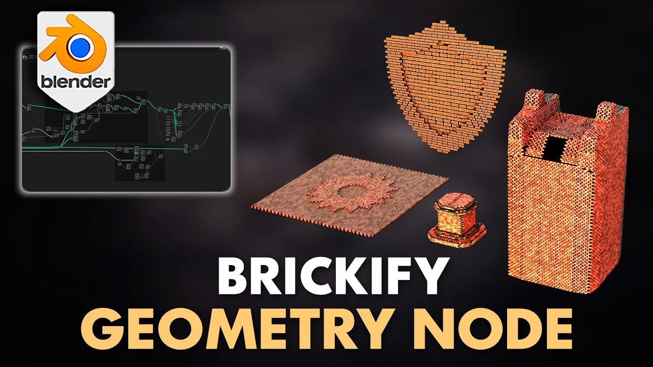 iBlender插件 Brickify 积木化任何表面转换为漂亮的砖块设置的完美工具 Blender教程哔哩哔哩bilibili