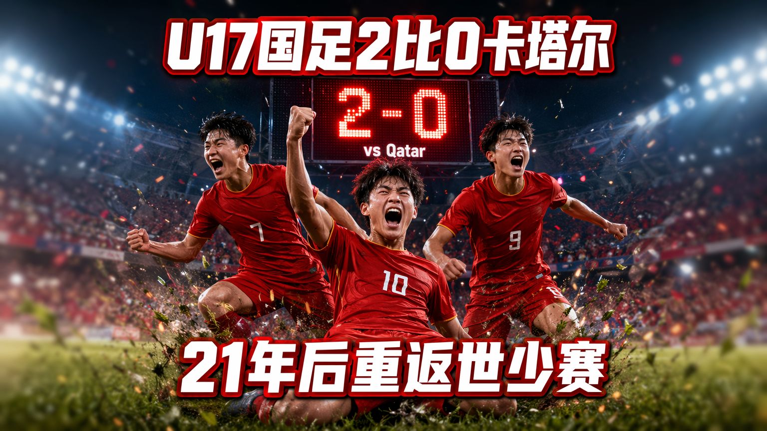 U17国足2比0卡塔尔！21年后重返世少赛！