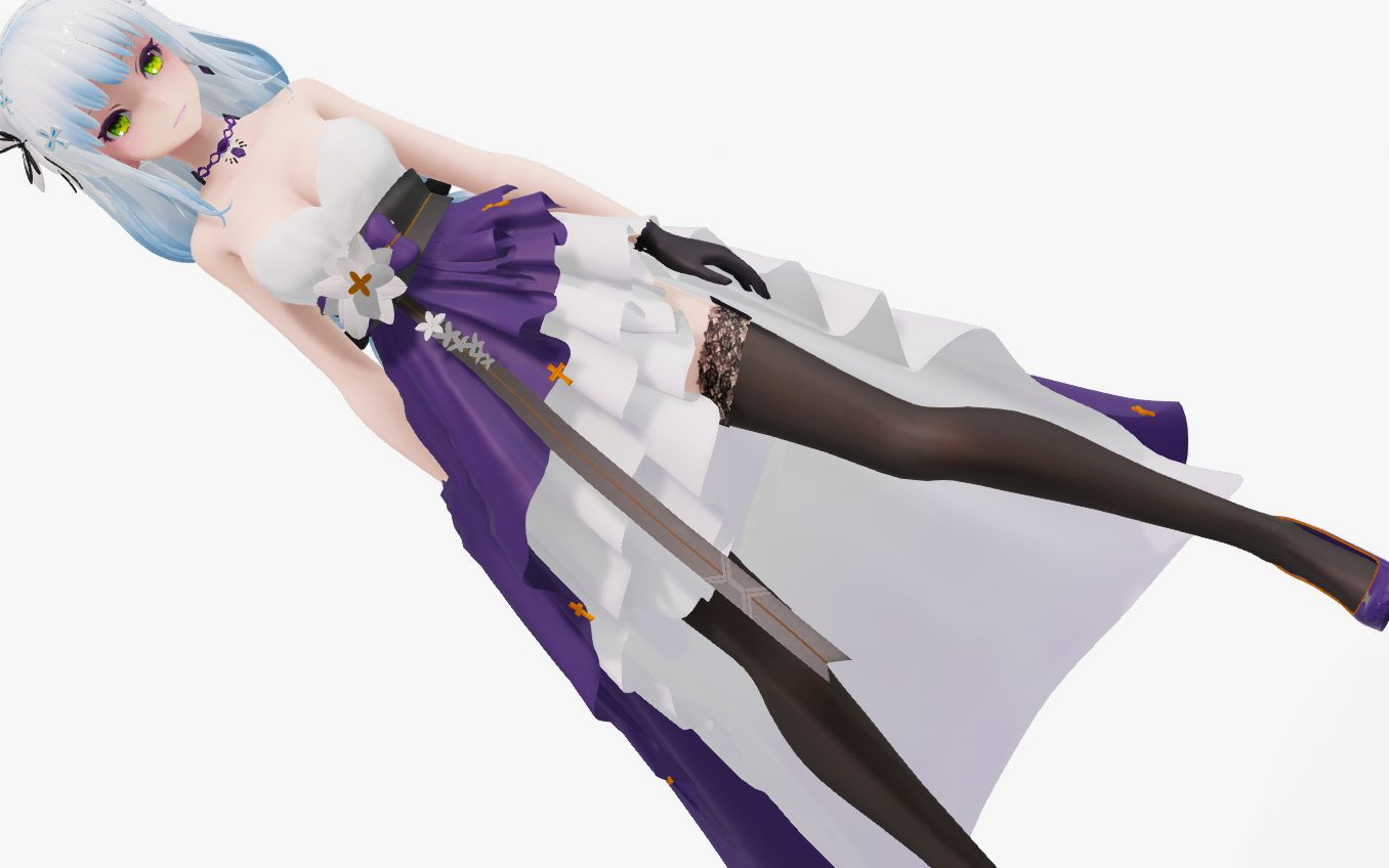 紫色的长裙蓬松的头发hk416星之茧少女前线