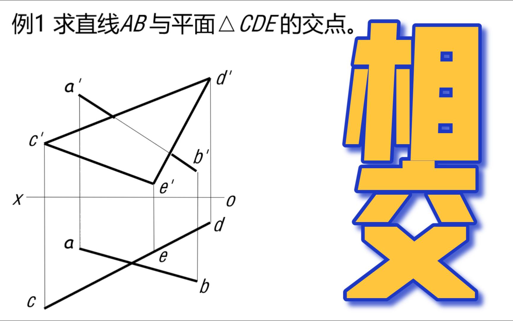 机械制图画法几何基础知识,空间几何元素的相交关系.哔哩哔哩bilibili