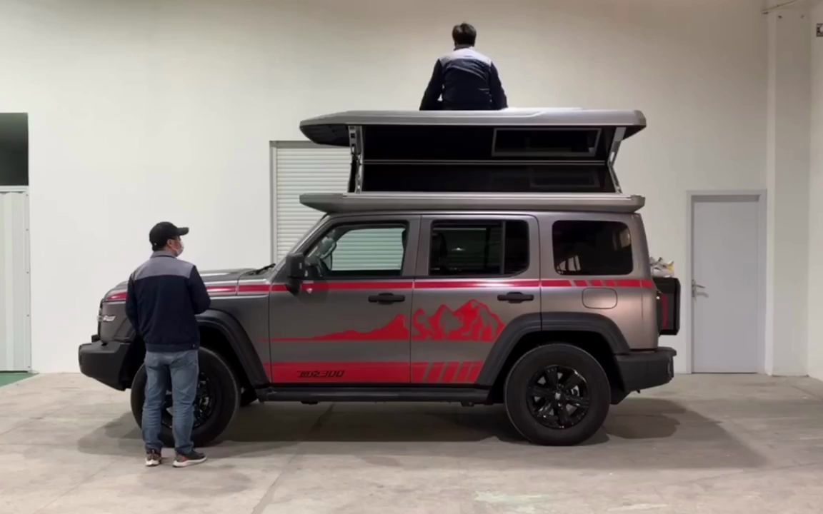 升合汽车硬升顶75公斤动态抗压测试