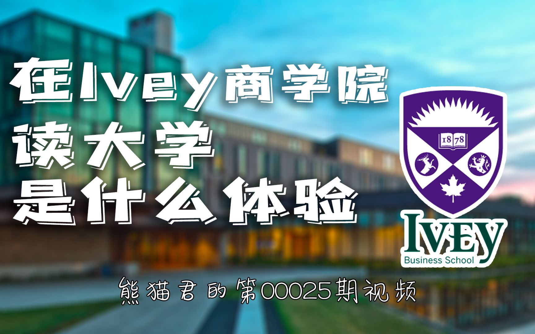 在加拿大最好的商学院读书是什么感受?Ivey就读体验分享哔哩哔哩bilibili