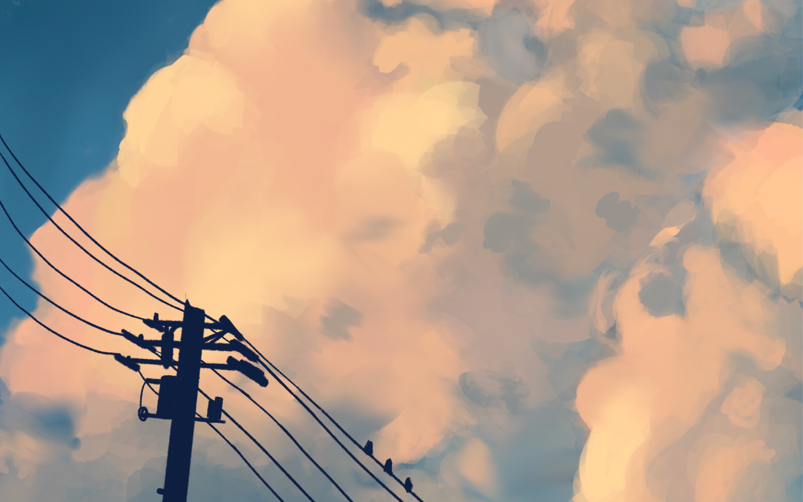 【procreate绘画】临摹 色块厚涂云朵_哔哩哔哩_bilibili