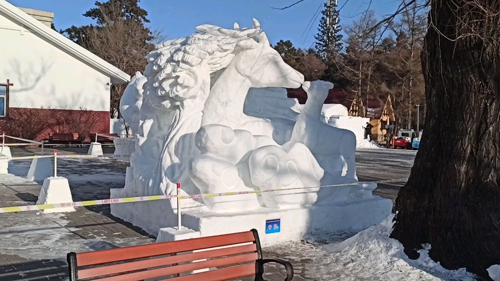 我生活记录:长春市冬季雪雕展,南湖公园里的一处的雪雕,太漂亮了.