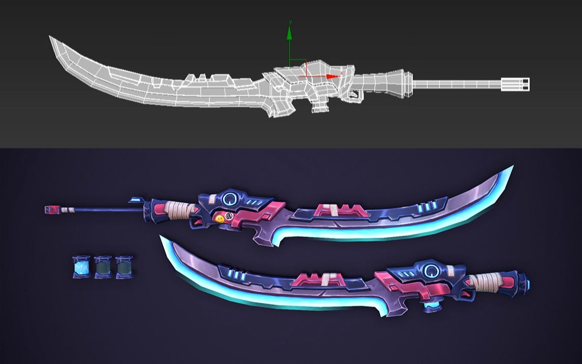 活动  【3dmax武器建模】这个机械长刀道具模型用来交期末作业再适合