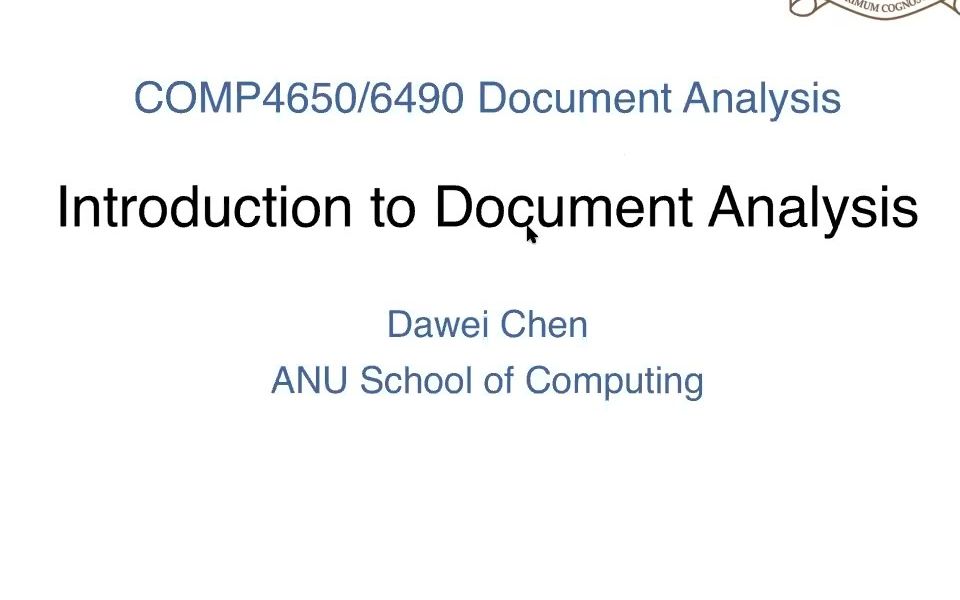 COMP4650/COMP6490  Document Analysis  Sem 2 2022哔哩哔哩bilibili