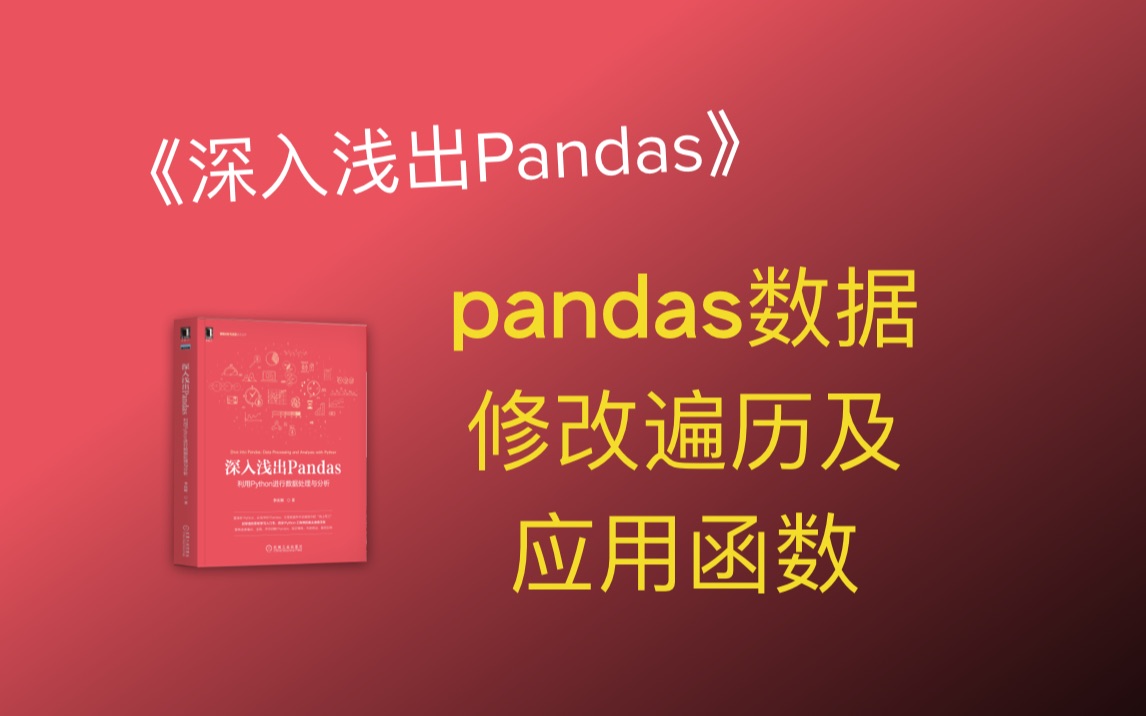 《深入浅出Pandas》宣讲:pandas数据修改遍历及应用函数哔哩哔哩bilibili