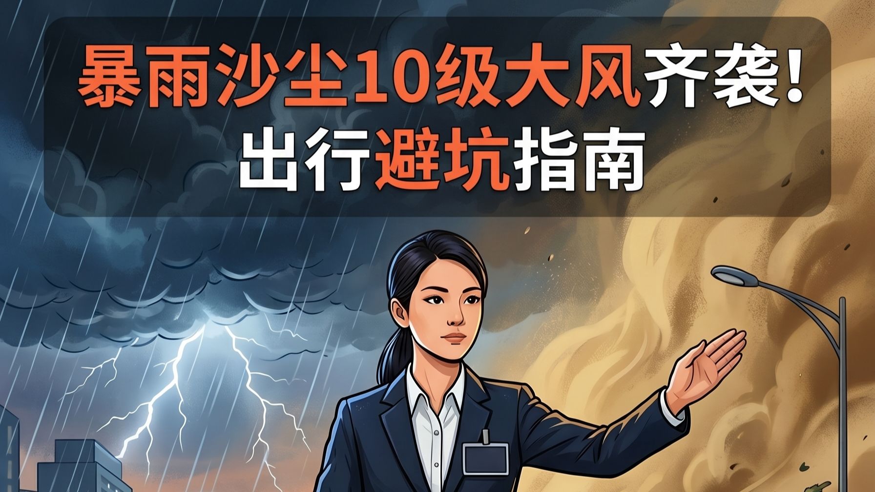 暴雨沙尘10级大风齐袭！出行避坑指南