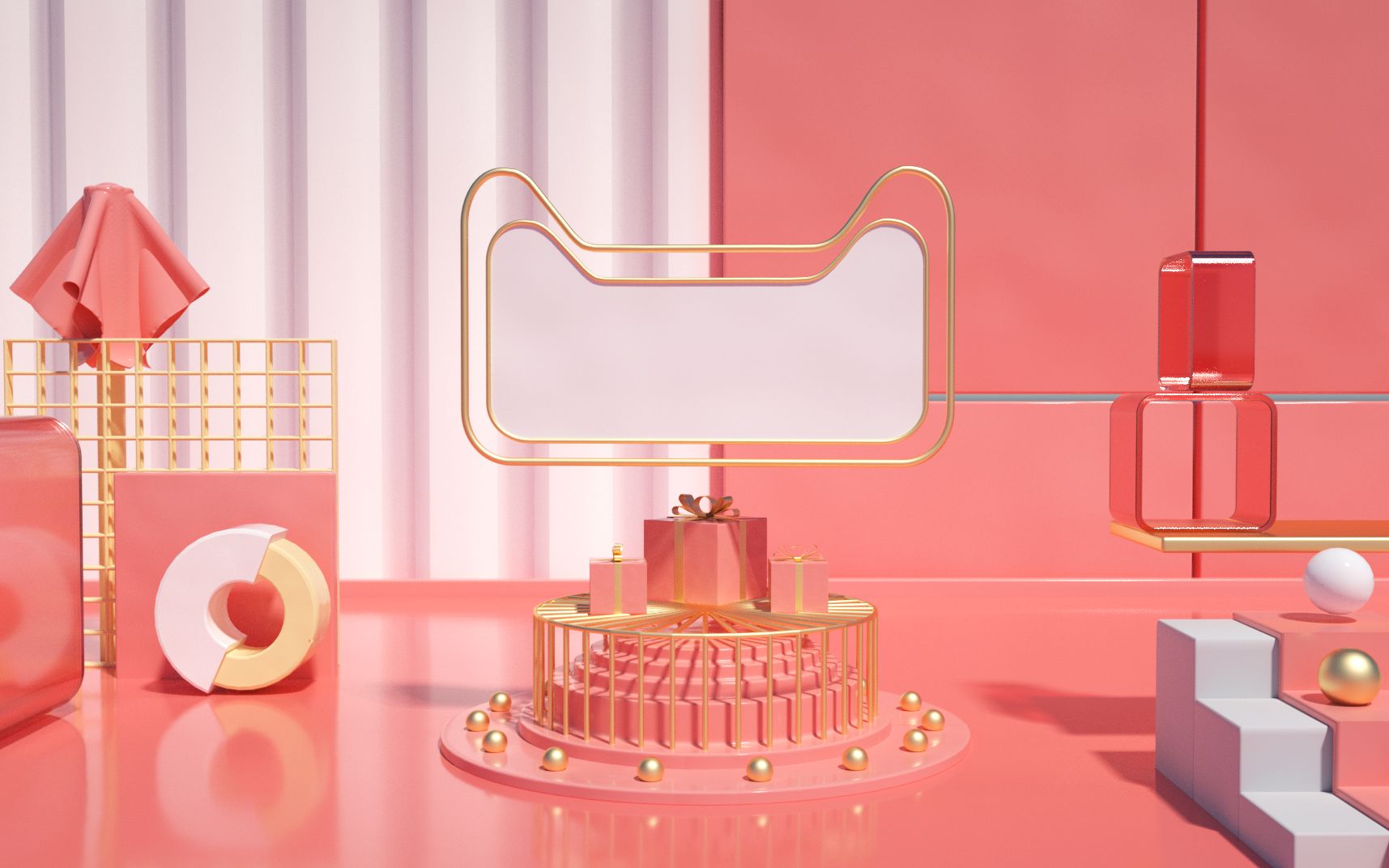 c4d教程电商风格建模搭建渲染场景