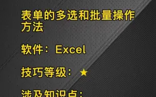 Video herunterladen: EXCEL表单的多选和批量操作