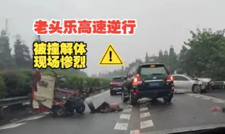 Download Video: 成雅高速快车道惊现逆行老头乐！躲过视频车后仍被撞飞车子解体