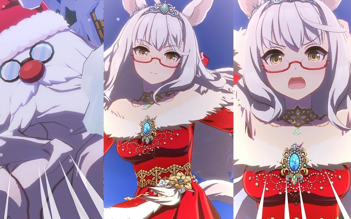 【赛马娘 プリティーダービー】琵琶晨光 圣诞节服装 抽卡动画