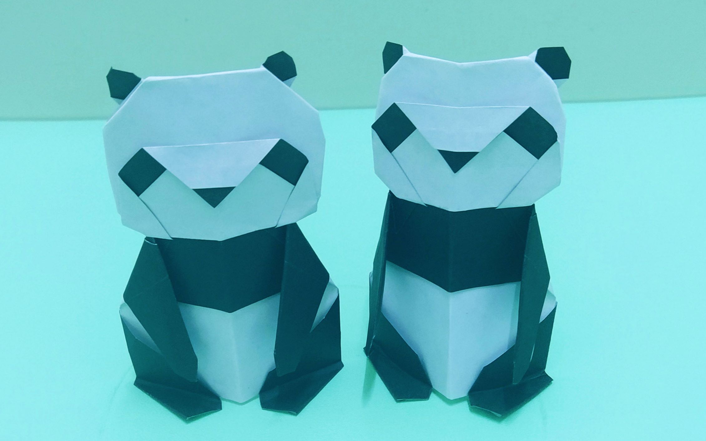 亲子手工不用愁,卡通手工折纸大熊猫的第二种折法,赶快收藏起来