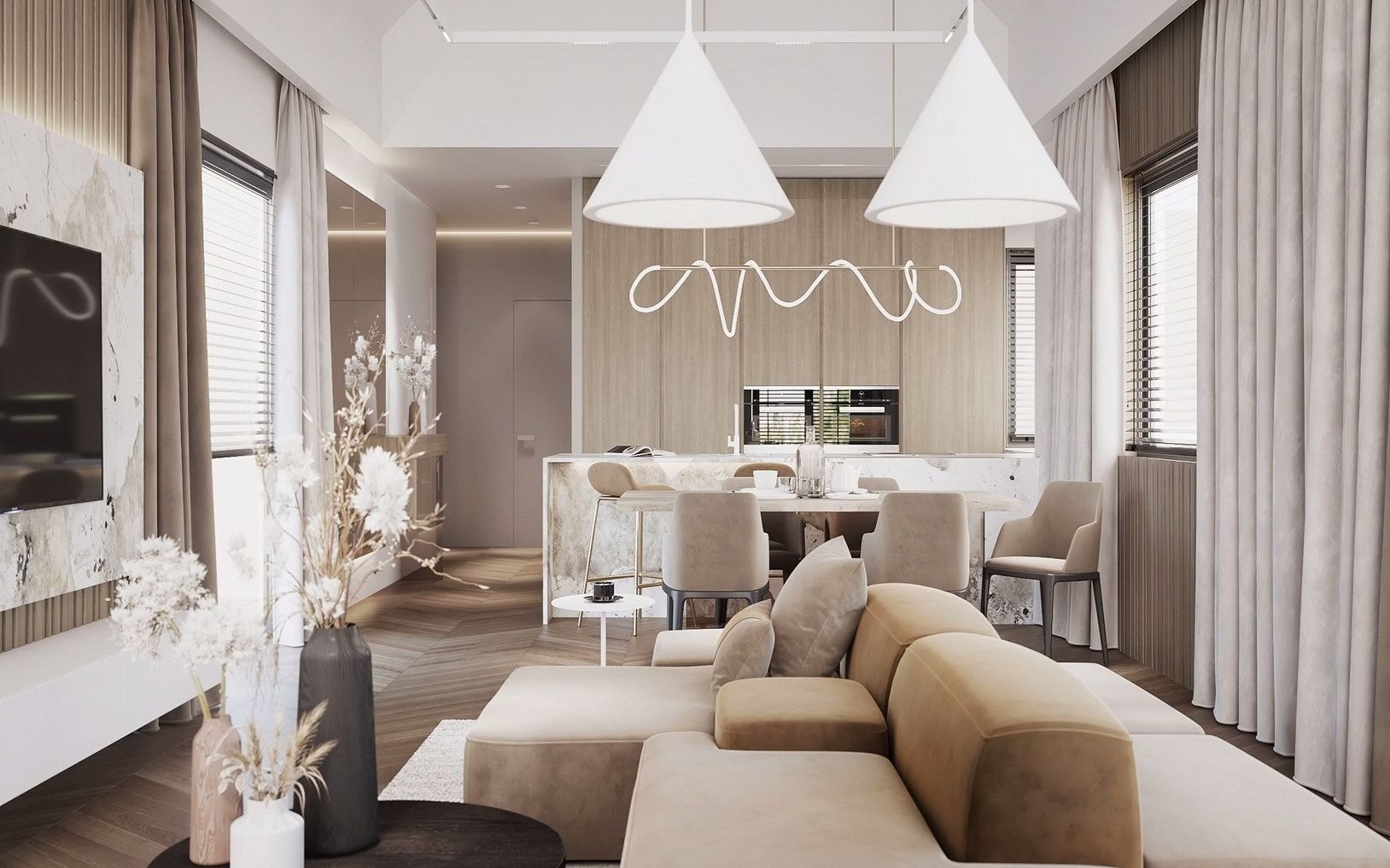 住宅软装设计赏析 #其他住宅空间案例 194㎡极简风住宅设计 超有设计