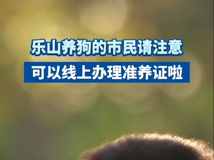 乐山养狗的市民请注意,可以线上办理准养证啦!哔哩哔哩bilibili