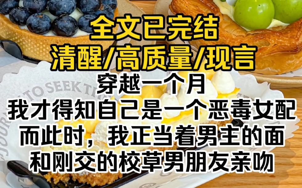 [图]穿越一个月，我才得知自己是一个恶毒女配。而此时，我正当着男主的面，和刚交的校草男朋友亲吻