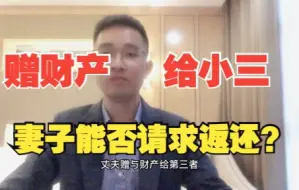 Download Video: 【杨烁案说民法典第39期】丈夫赠与财产给第三者，妻子能否请求返还？