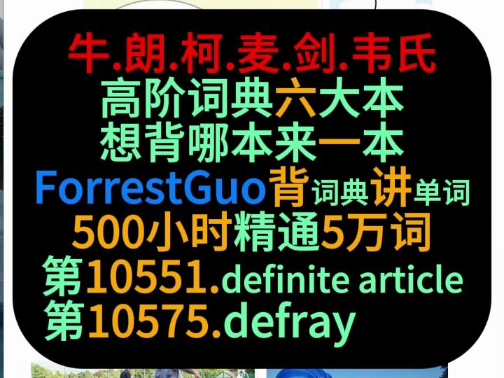 第1055110575词ForrestGuo背词典讲单词5万哔哩哔哩bilibili