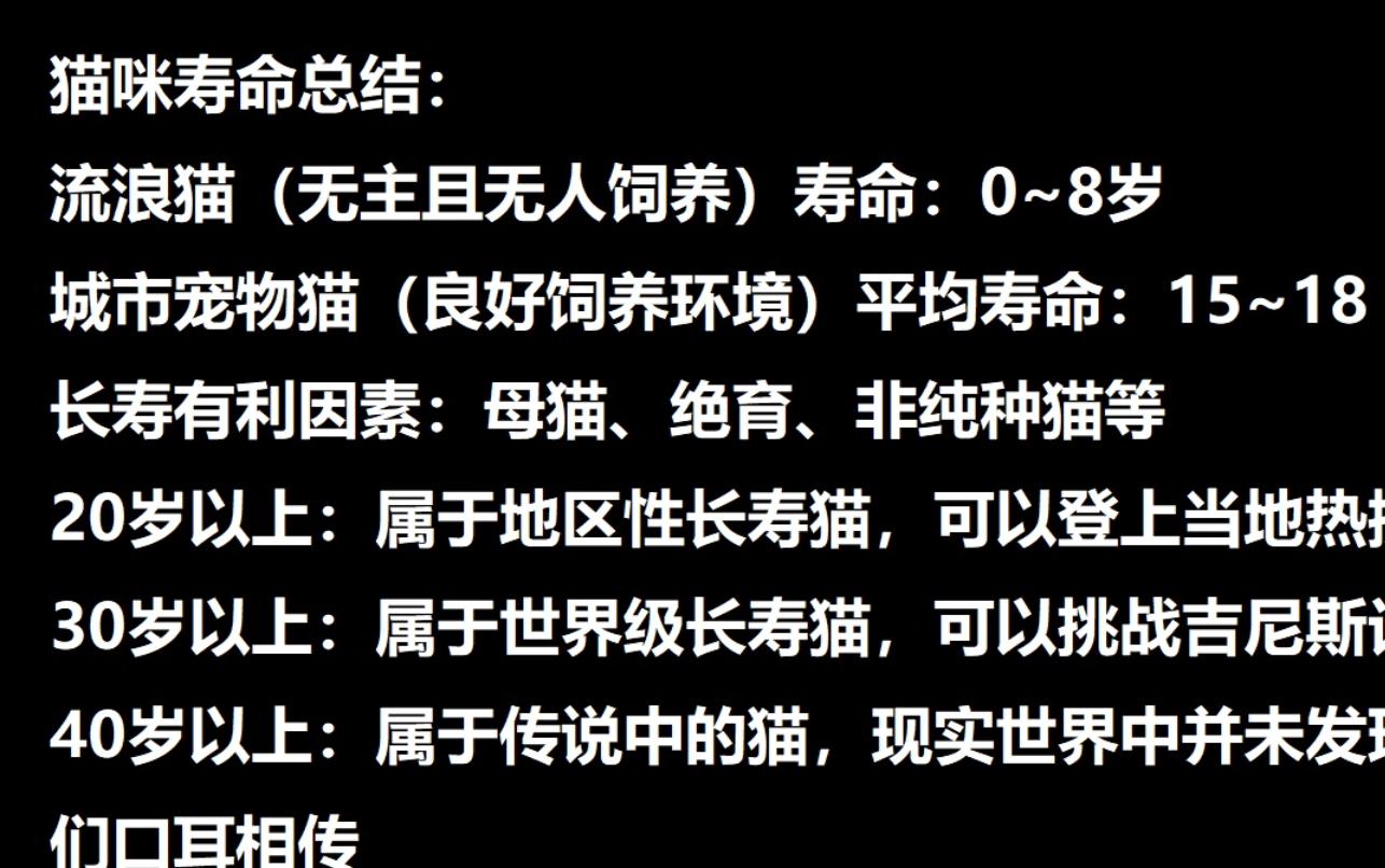 [图]猫居然能活过30岁？20岁的猫很常见吗？浅谈猫咪的寿命 & 回应弹幕观点 & 片尾彩蛋全网独家复旦猫奶奶视频