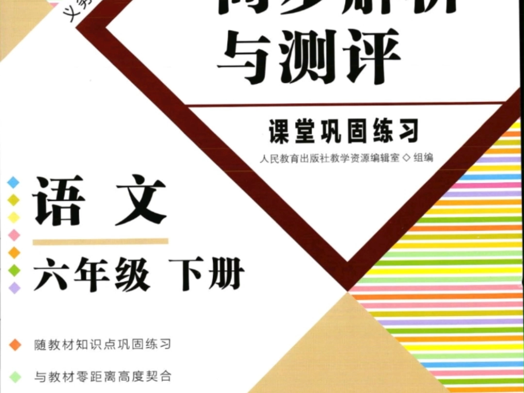 2024年人教金学典同步练习册同步解析与测评六年级语文下册人教版重庆专版哔哩哔哩bilibili