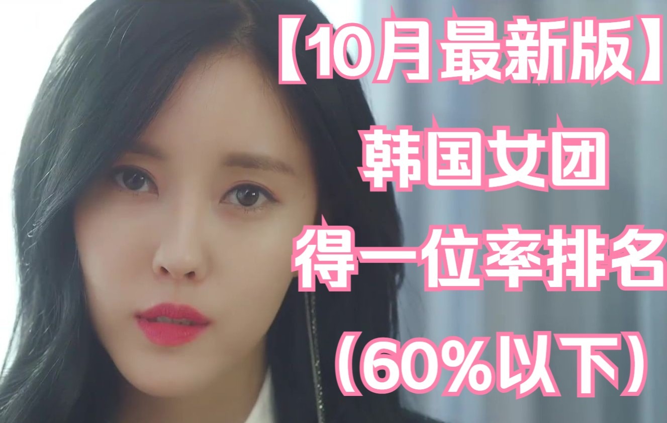 【10月最新版】韩国女团得一位率排名(60%以下)哔哩哔哩bilibili