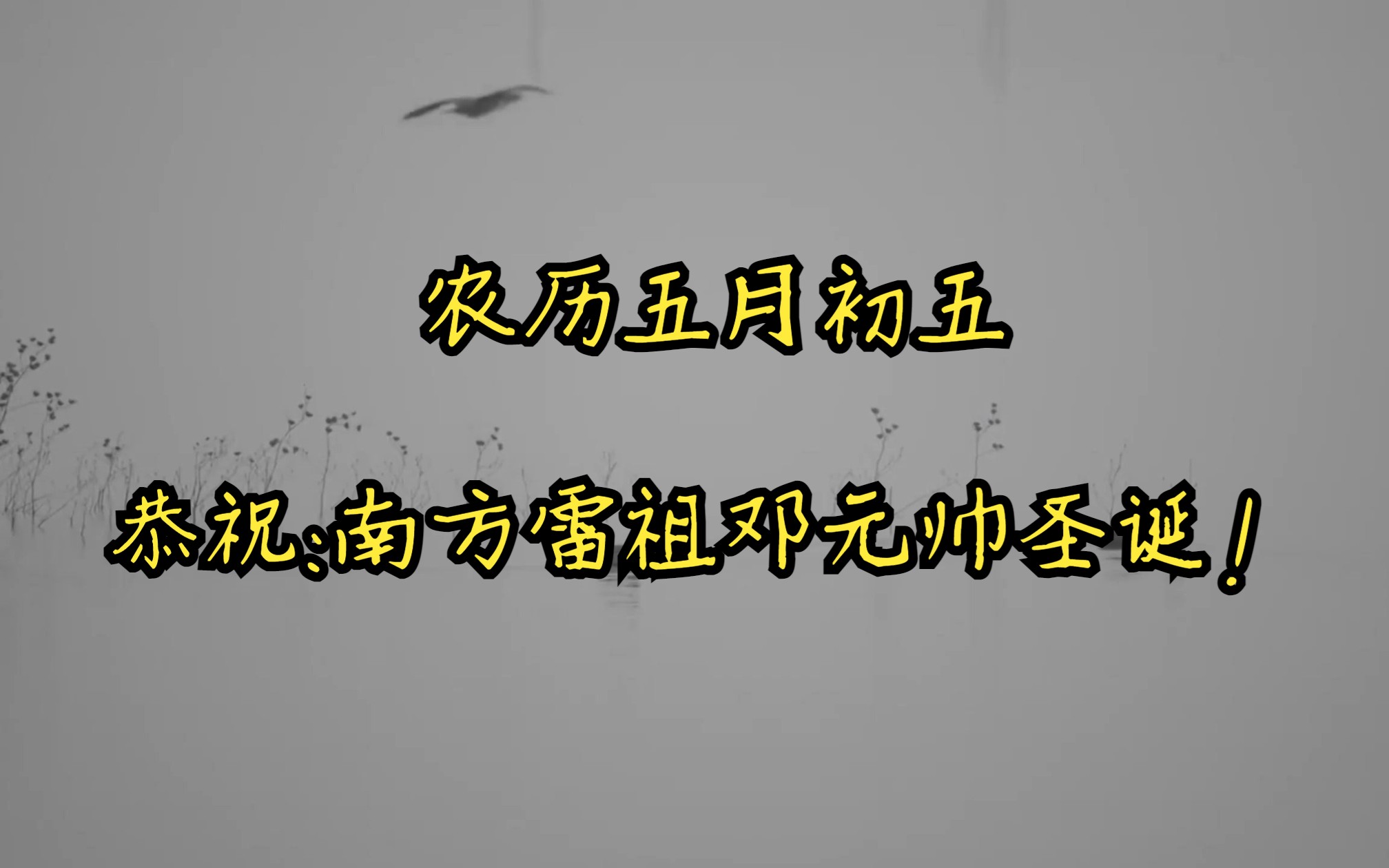 恭祝:南方雷祖邓元帅圣诞!农历五月初五哔哩哔哩bilibili