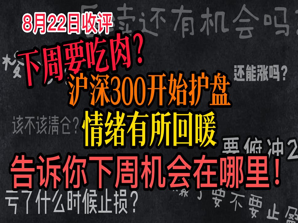 A股:8月23日午评:准不准?沪深300开始护盘,情绪有所回暖,告诉你下周机会在哪里!哔哩哔哩bilibili