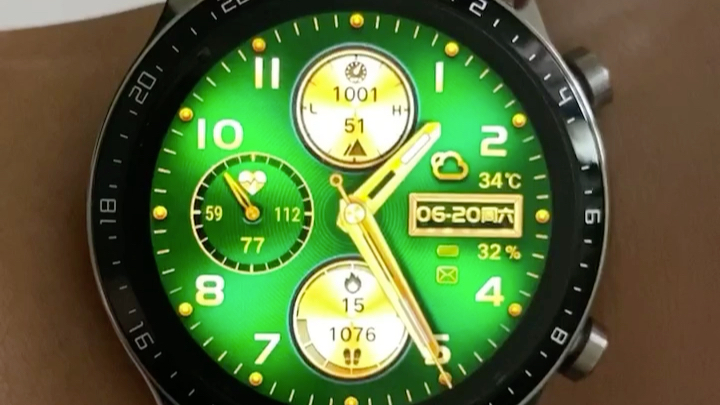 华为gtgt2荣耀魔法4246智能手表表盘绿爵金尊高档奢华护眼绿水鬼