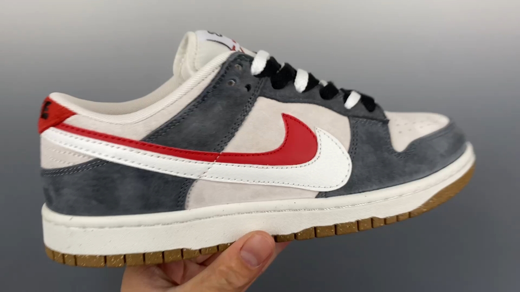 nike sb dunk low 复古风双勾swoosh 复古做旧 灰白红 纯原大厂出品