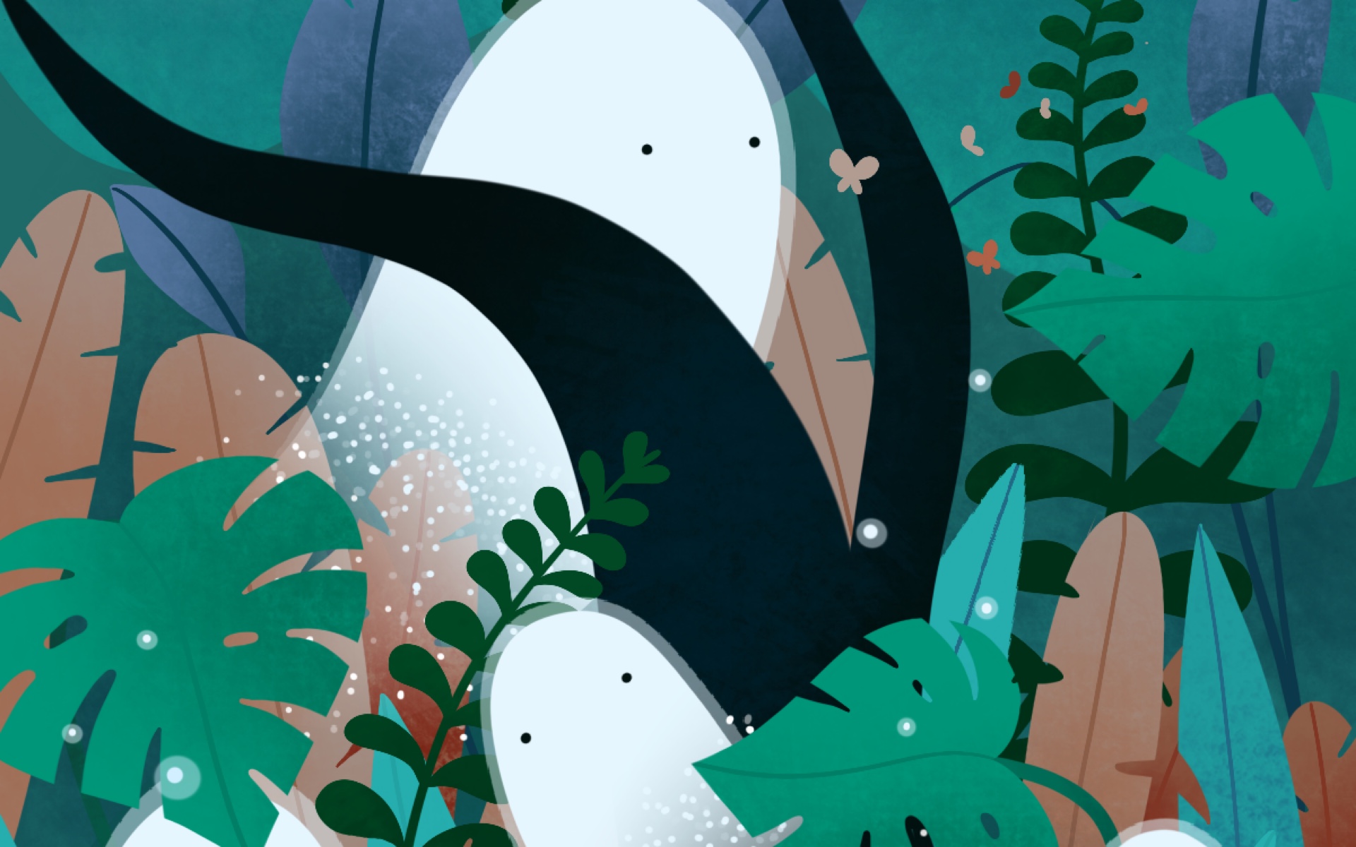 ipad procreate扁平插画/临摹练习gal shir森林幽灵