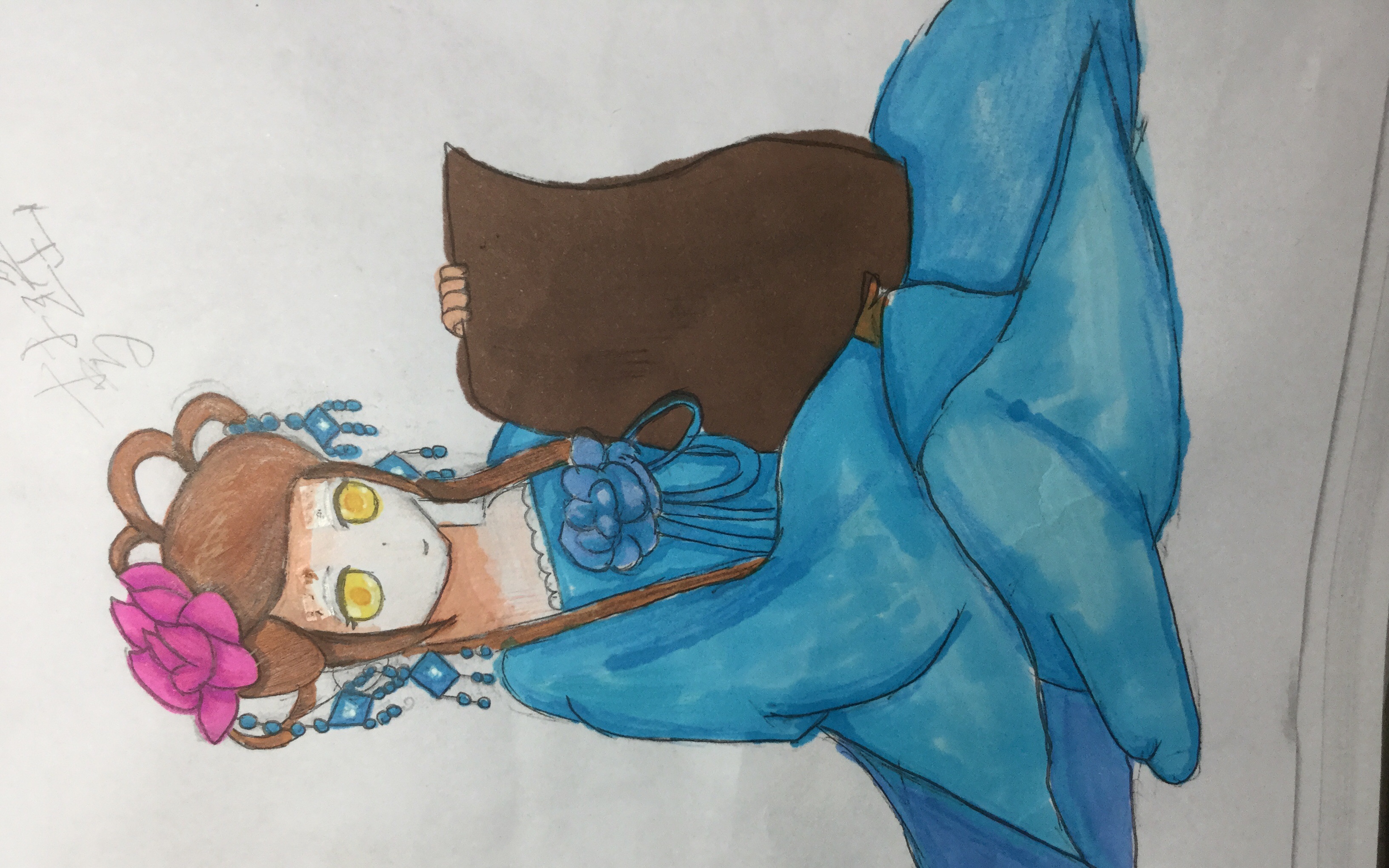 【手绘】古风少女【马克笔】随便撸的,想哭