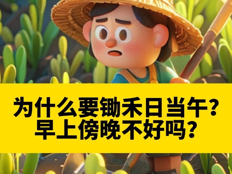 锄禾为何要日当午?早上傍晚不好吗?哔哩哔哩bilibili