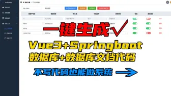 Video herunterladen: 从项目到文档，一键搞定：Vue3+SpringBoot3+数据库一站式解决方案！