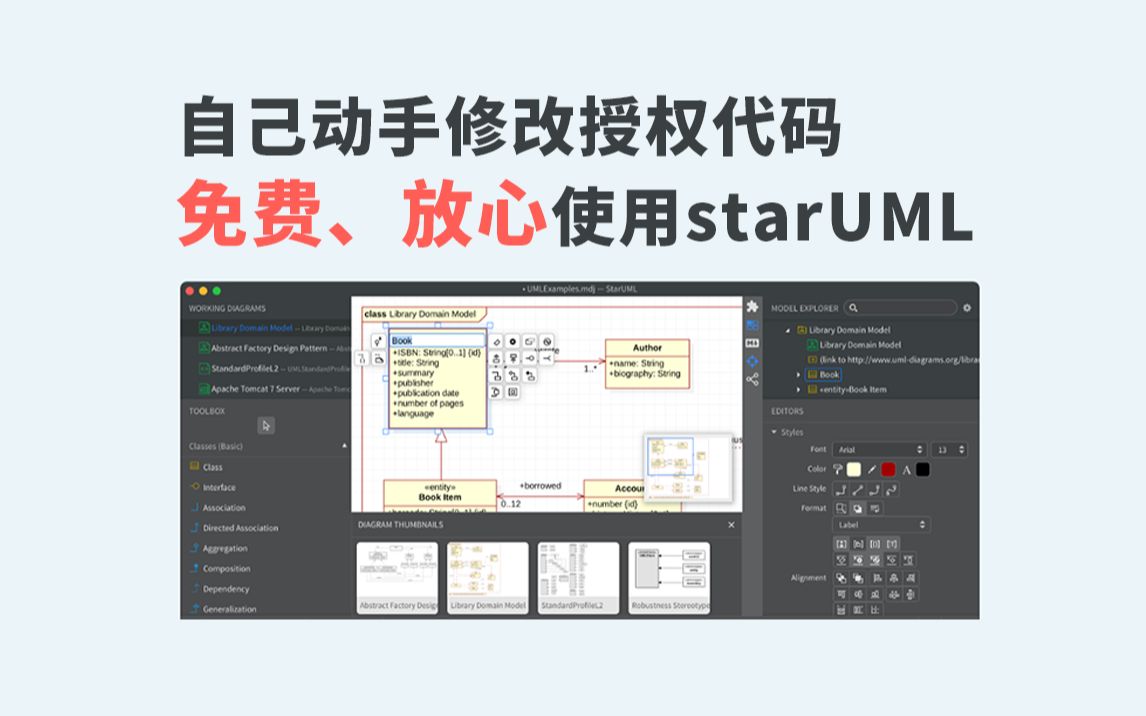 UML统一建模语言绘图工具软件StarUML,永久、免费、放心使用哔哩哔哩bilibili