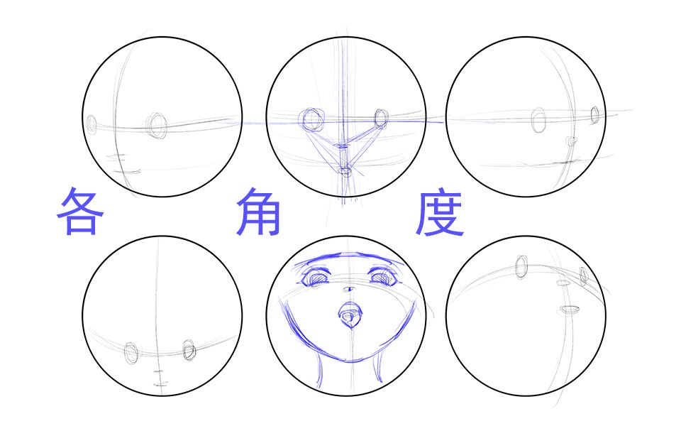 各个角度,不同表情的画法怎么去表现?【板绘教程】【头部五官】哔哩哔哩bilibili