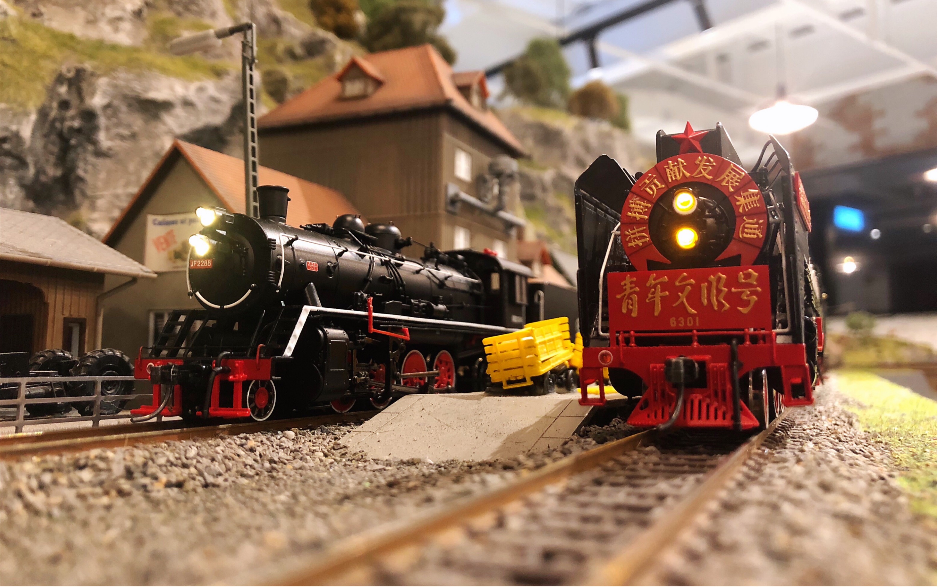 火车模型ho比例各年代火车大乱斗解放前进跑04望德微城运转